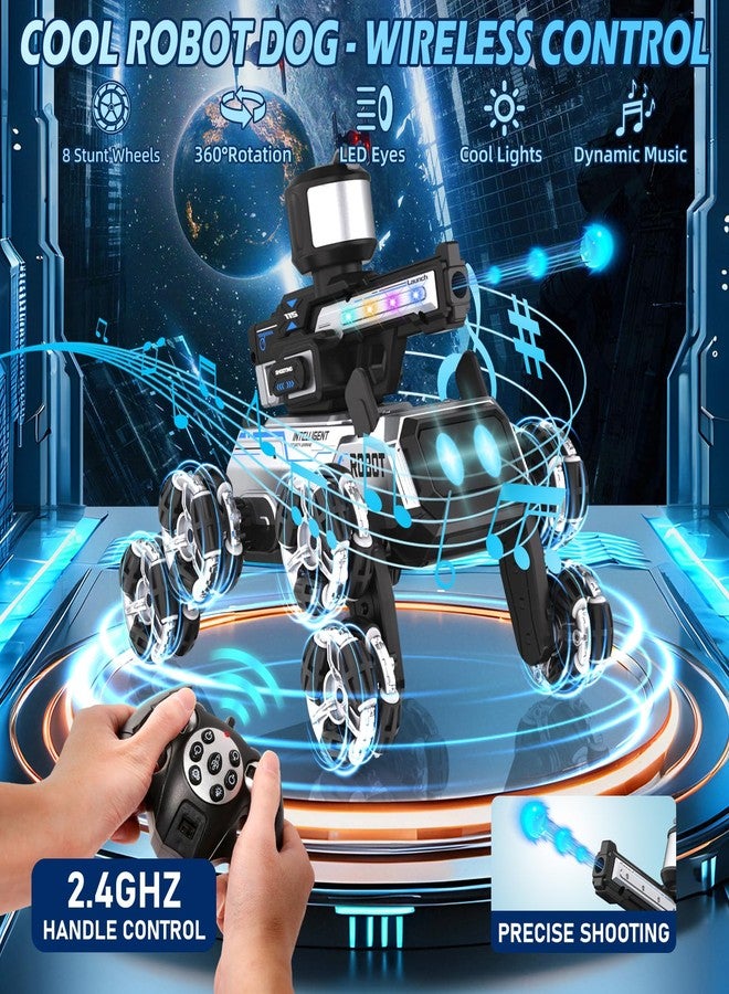 Godboat Robot Dog - Smart Toys for Kids with Music & LED Eyes, 2.4GHZ RC Car, 8-Wheel Stunt, 9+ Lifelike Actions and Water-Shooting, Age 3 4 5 6 7 8 Year Old Boys Girls Christmas & Birthday Gifts 2026 - Image 3